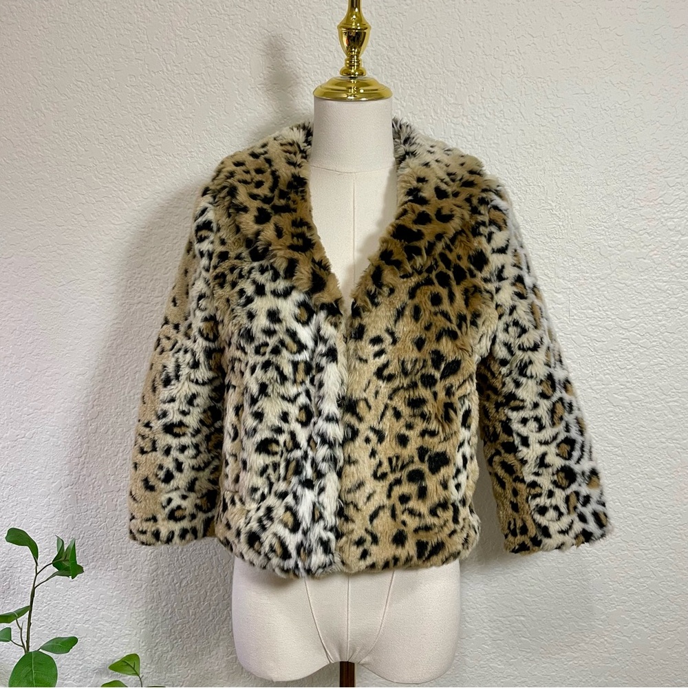G by GUESS Faux-Fur Leopard Print Jacket – Women’s XS
